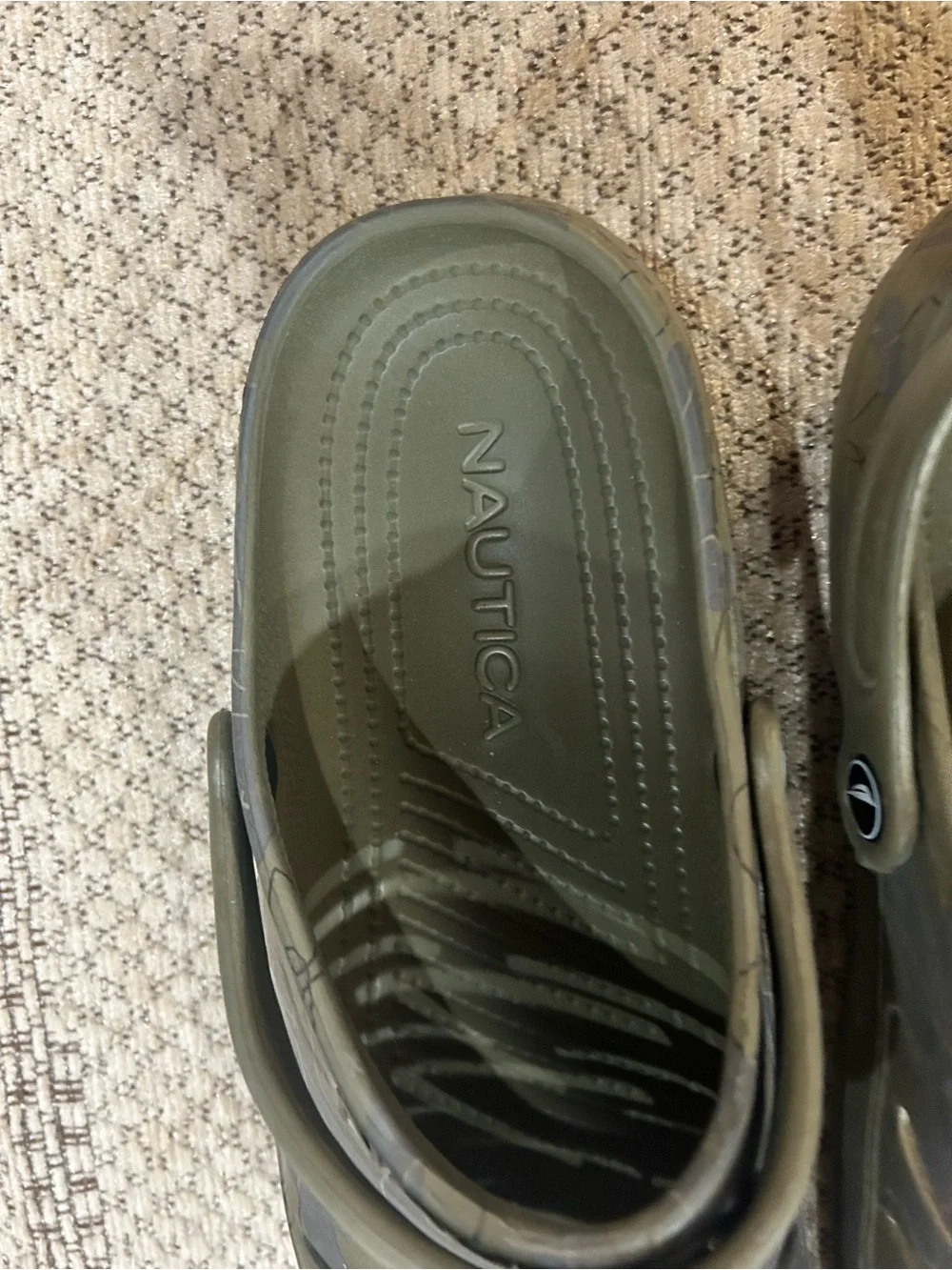 Nautica Olive Green Camo Clog Sandals with Rear Strap